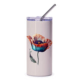 Poppy Flower Tumbler, Floral Art Tumbler, Botanical Drinkware, Unique Gift Idea, Colorful Flower Tumbler, Modern Design - Tawshia